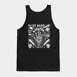 Hit Hard Run Fast Turn Left Cinco de Mayo Funny Baseball Men Tank Top